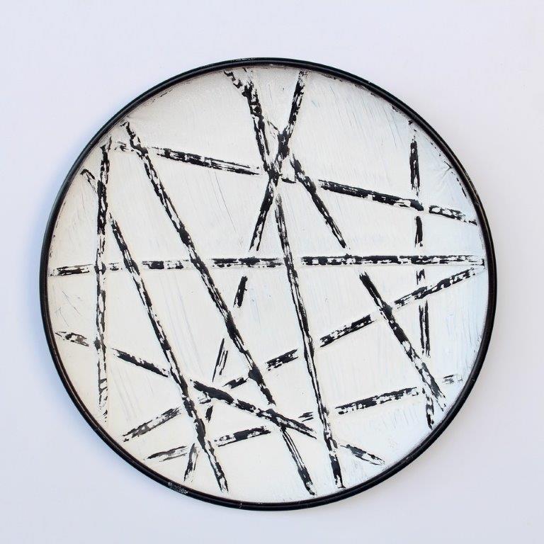 Small Black & White Tin Plate